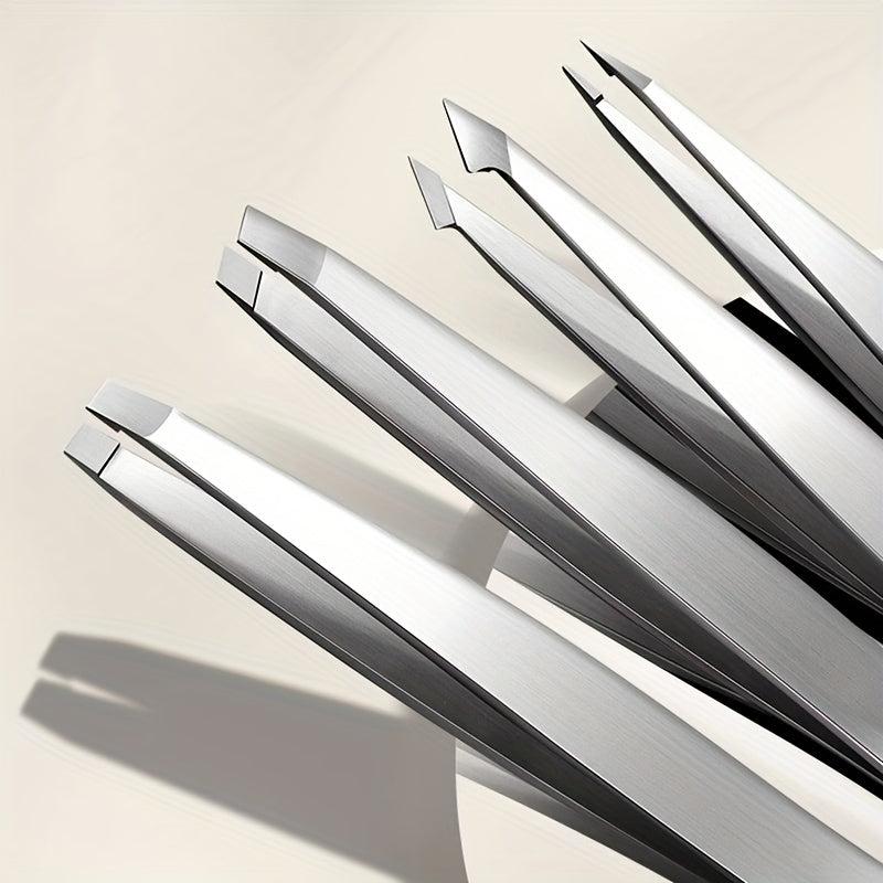 Professional Stainless Steel Eyebrow Tweezers Set