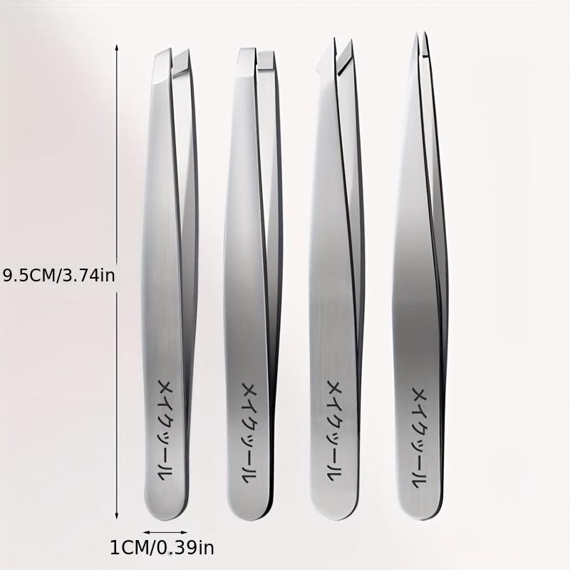 Professional Stainless Steel Eyebrow Tweezers Set