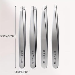 Professional Stainless Steel Eyebrow Tweezers Set