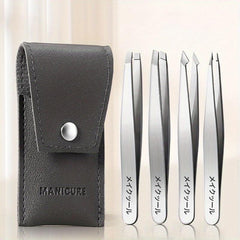 Professional Stainless Steel Eyebrow Tweezers Set
