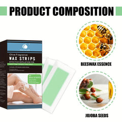 28pcs Body Wax Strips for Women Hair Removal, Portable Tear Off Leg, Armpit, Lip