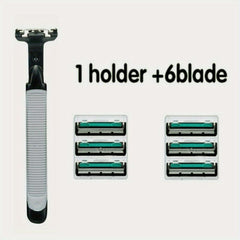 Stainless Steel Men's Razor 2 Layers Blades with Handle