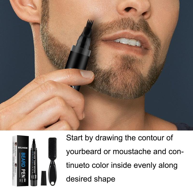 Beard Pen And Brush Set Men's Beard Pencil Filler & Brush Tool Multicolor