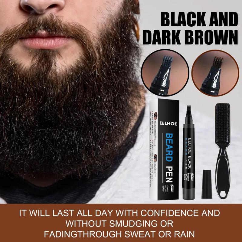 Beard Pen And Brush Set Men's Beard Pencil Filler & Brush Tool Multicolor