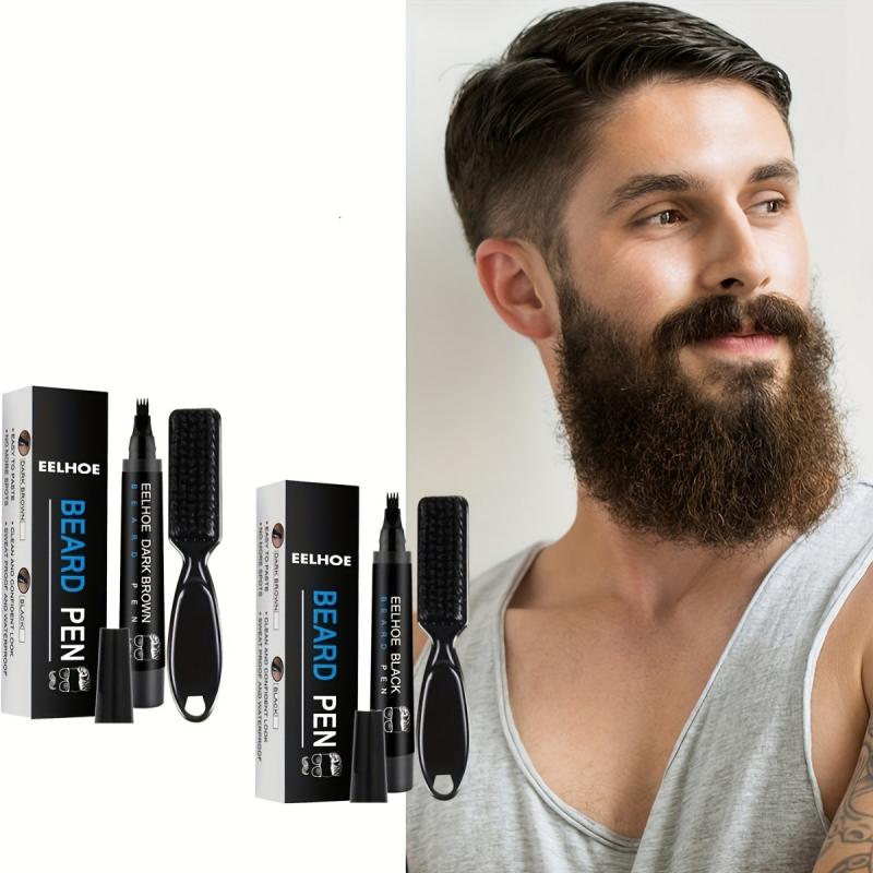 Beard Pen And Brush Set Men's Beard Pencil Filler & Brush Tool Multicolor