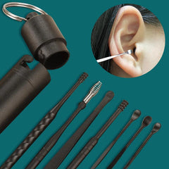 7PCS Ear Cleaner Earwax Removal Tool Spring Spoon Ear Pick Cleanser Care