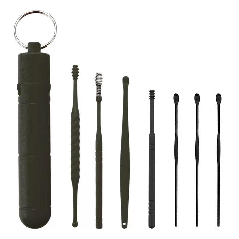 7PCS Ear Cleaner Earwax Removal Tool Spring Spoon Ear Pick Cleanser Care