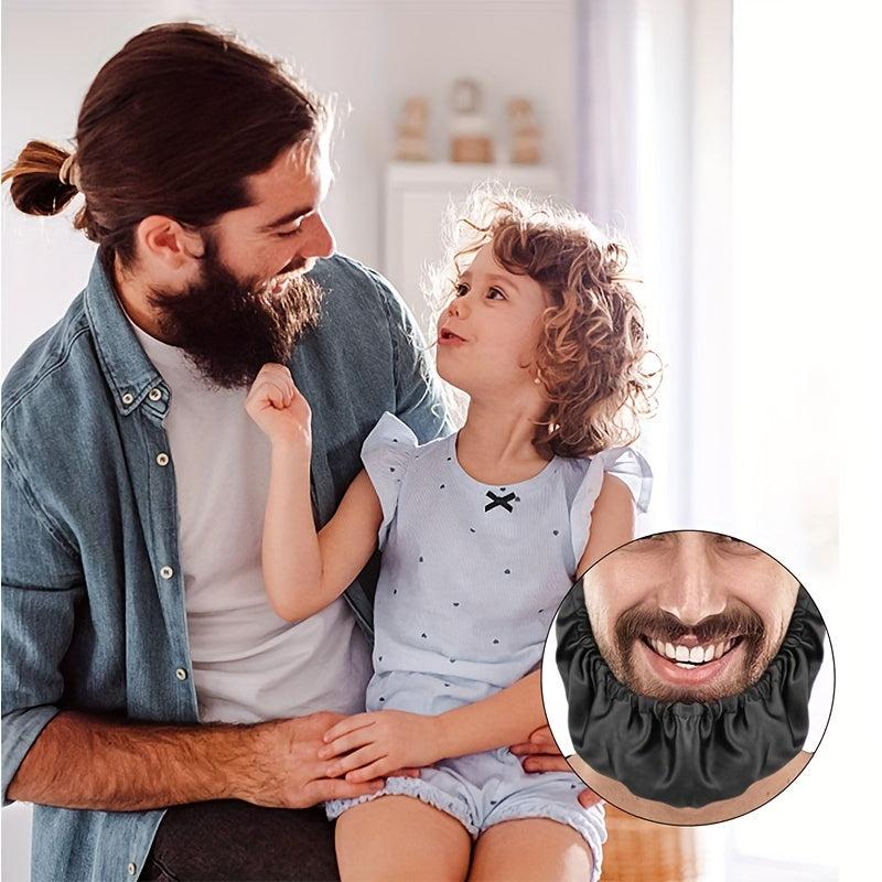 Men Beard Bib Covers Soft Satin Facial Hair Apron Guard Bonnet