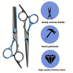 10 Pcs Stainless Steel Hairdressing Shears Set Professional Thinning Scissors