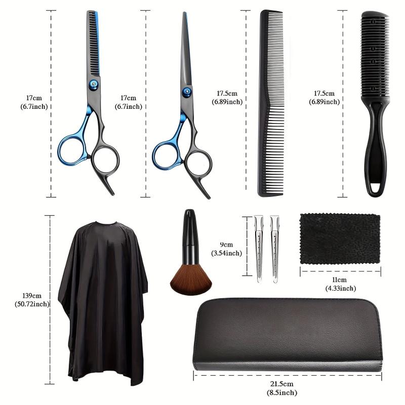 10 Pcs Stainless Steel Hairdressing Shears Set Professional Thinning Scissors
