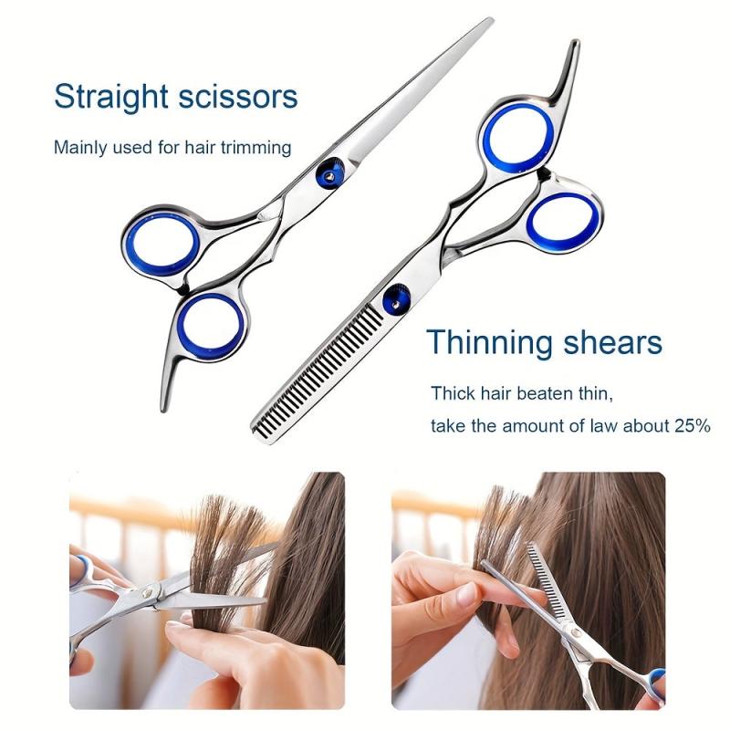 Professional Hair Cutting Shears Set Stainless Steel Hair Scissors Thinning Shea