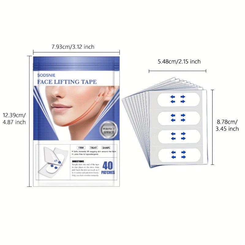 40pcs Invisible Face Lift Sticker Patches Waterproof & Breathable Beauty Tool