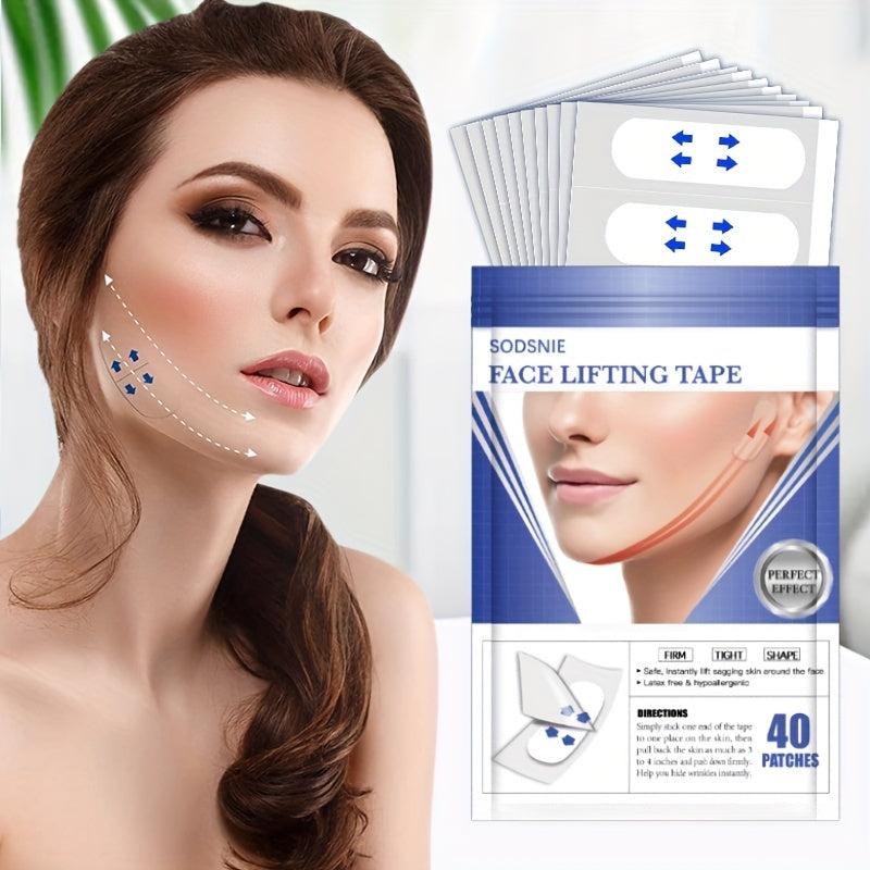 40pcs Invisible Face Lift Sticker Patches Waterproof & Breathable Beauty Tool