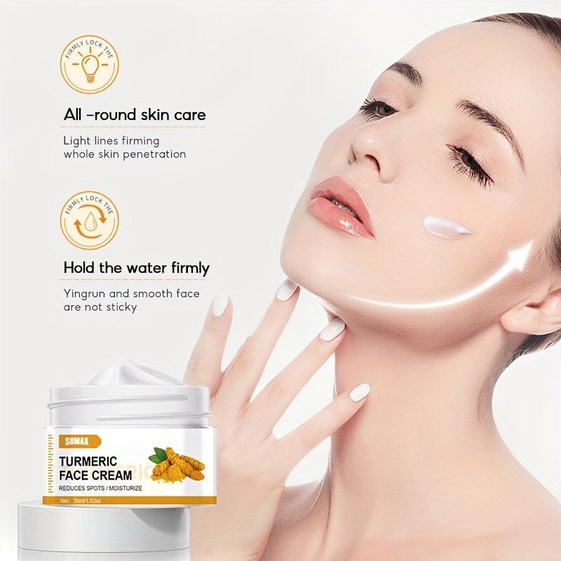 Natural Turmeric Facial Cream Moisturize Deep Cleanse Acne Dark Spots