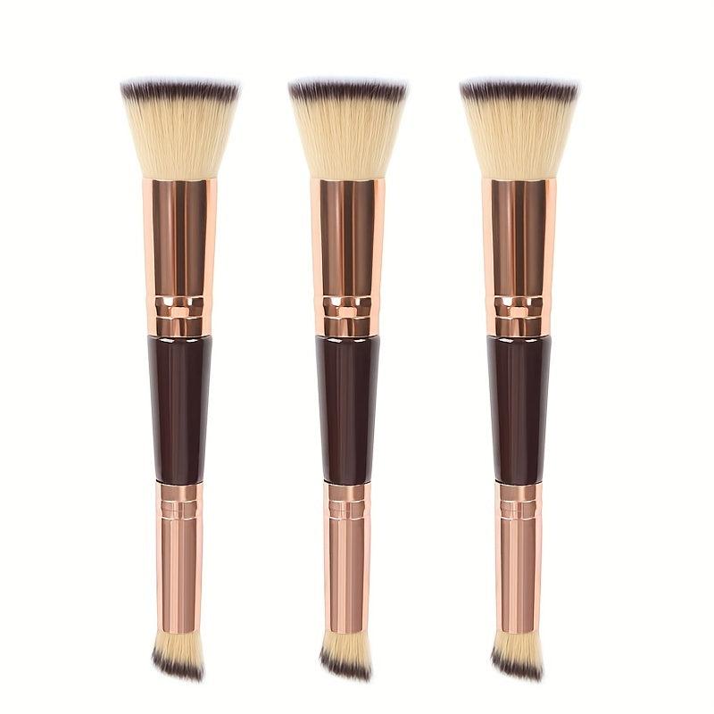 Dual-ended Foundation Brush Short Hair Oblique Concealer Beauty Tool