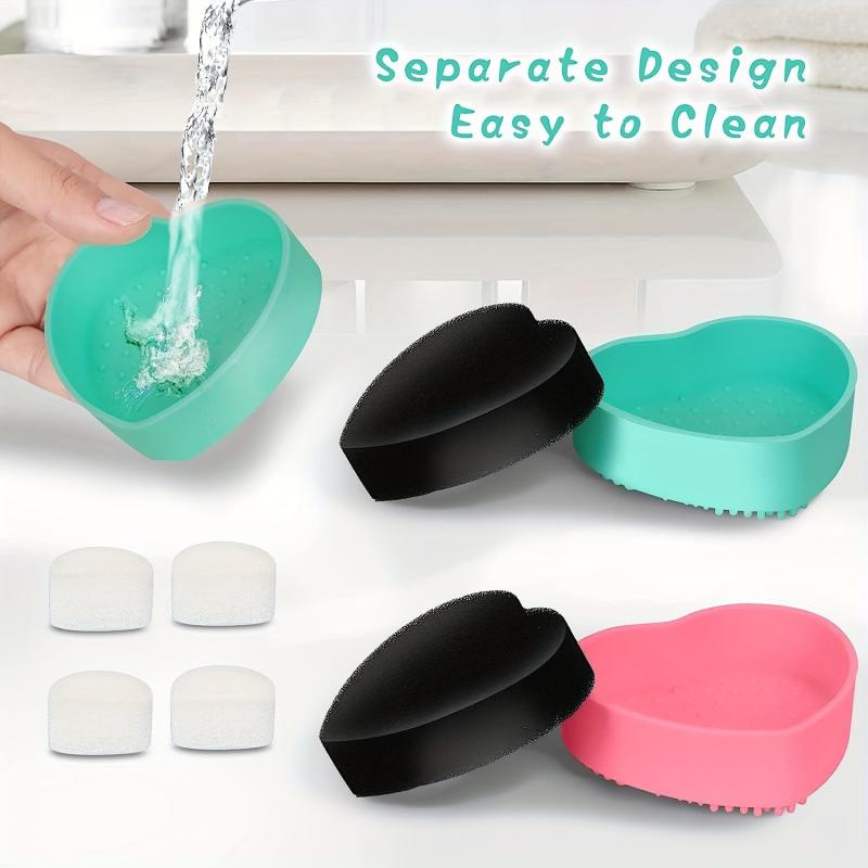 Silicone Makeup Brush Cleaner Pad with Sponge