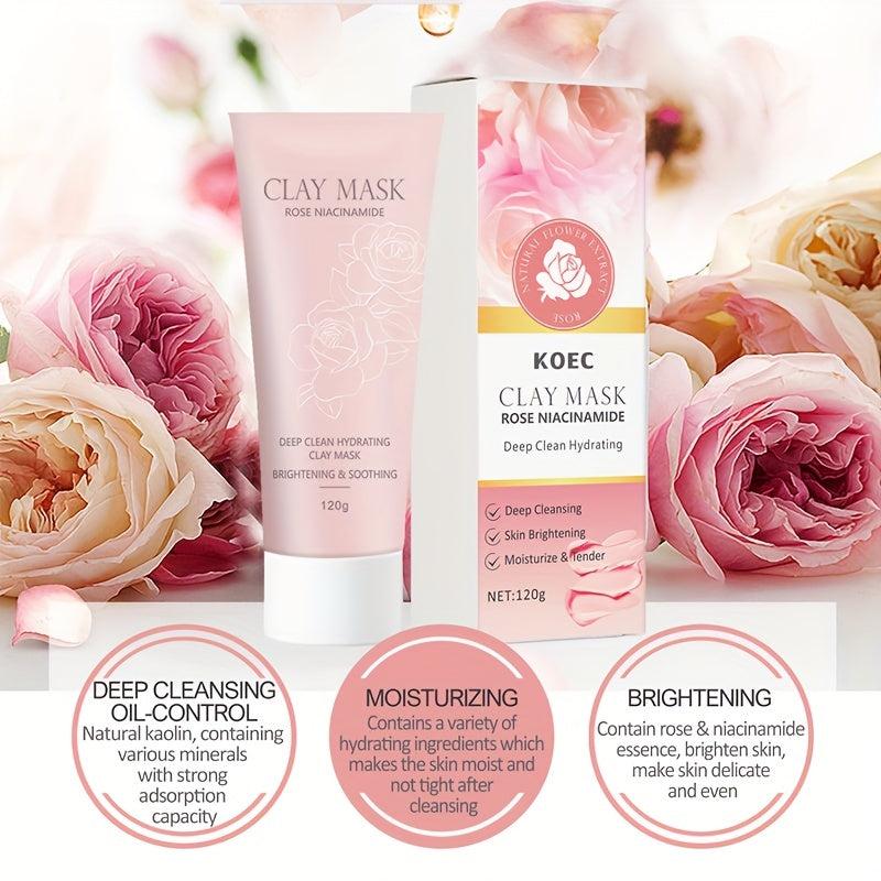 Rose & Niacinamide Clay Mask Deep Cleaning Nourish Mud Mask
