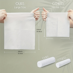 2 Pack Bamboo Disposable Face Towels Biodegradable Large Dry Face Wipes