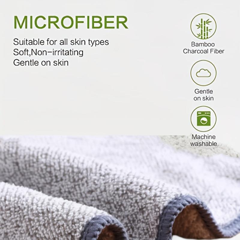 6 Pack Microfiber Face Towels Bamboo Charcoal Face Cloth