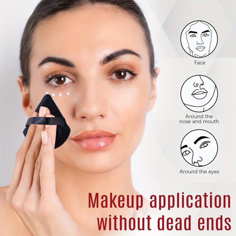 Soft Plush Powder Puff for Loose Powder & Liquid Cosmetic, 12 Pcs