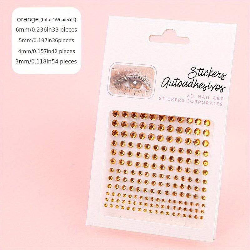 165 Pcs Eye & Face Acrylic Crystal Sticker Makeup Party Halloween Cosplay