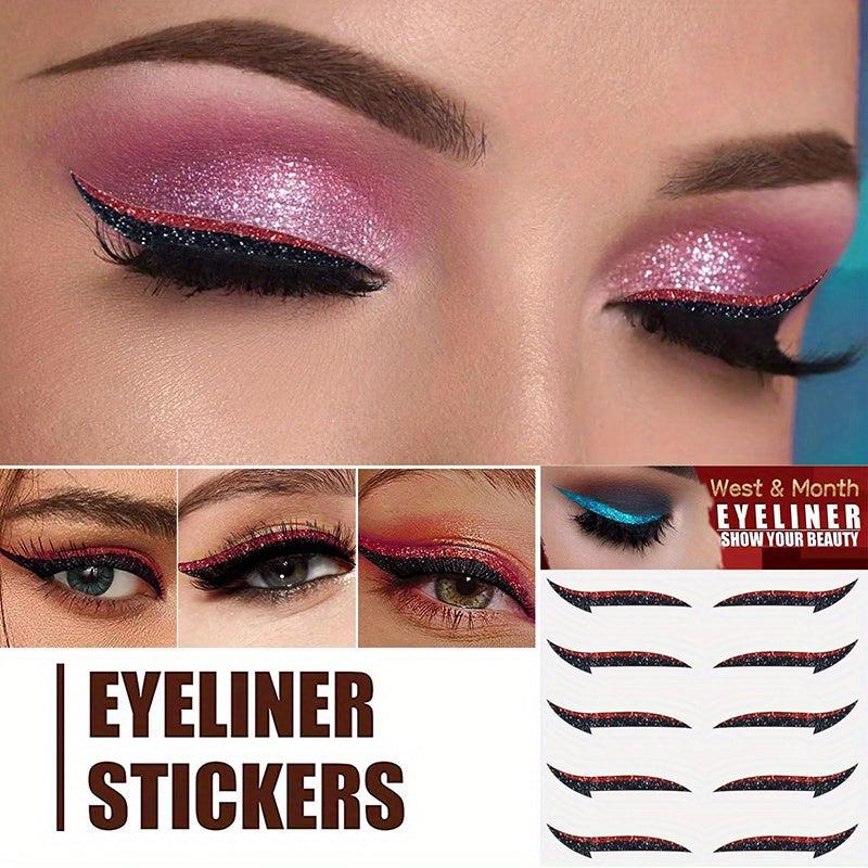 10PCS Eyeshadow Sticker Self adhesive Glitter Cat's Eye Makeup Sticker