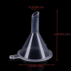 10pcs Clear Plastic Mini Funnel for Lab Bottles Essential Oils Perfumes Spices
