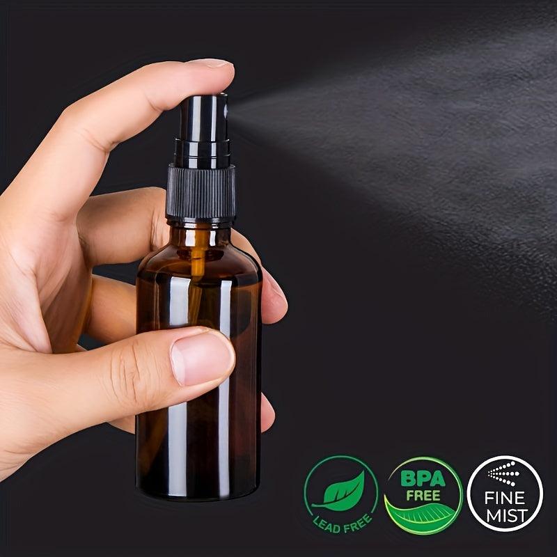4pcs Amber Glass Spray Bottles 50ml 1.7oz Mini