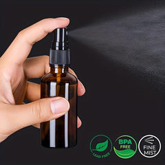 4pcs Amber Glass Spray Bottles 50ml 1.7oz Mini