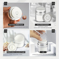 30ml Airless Pump Jar Empty Cosmetic Container Portable Lotion Dispenser Bottles