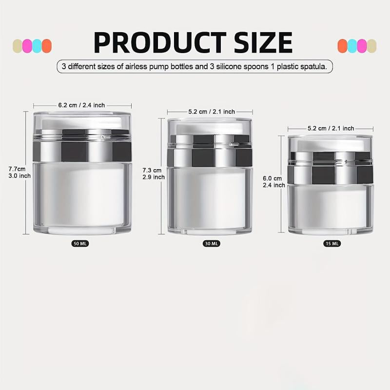 Airless Pump Jars Set for Makeup with Lid