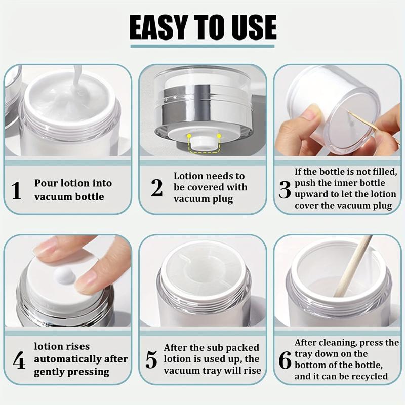 Airless Pump Jars Set for Makeup with Lid