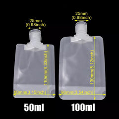 Travel Squeeze Pouch Clear Space Saving Empty Refillable Pouches