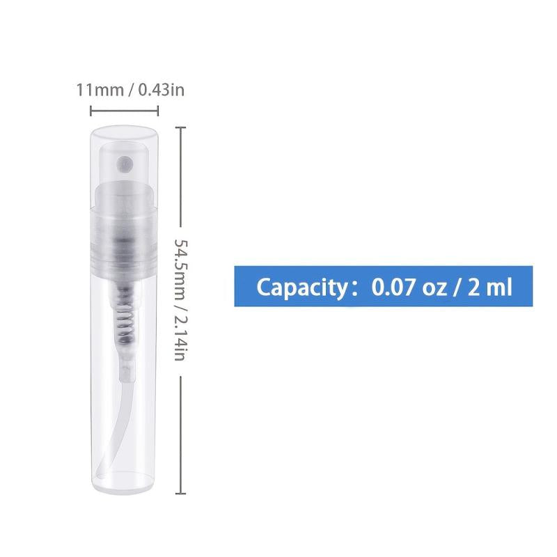 20 Mini Clear Plastic Spray Bottle Portable Refillable Perfume Atomizer 2ml
