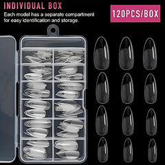 120pcs Oval Nail Tips Matte Finish DIY Salon Use
