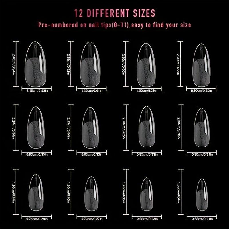 120pcs Oval Nail Tips Matte Finish DIY Salon Use