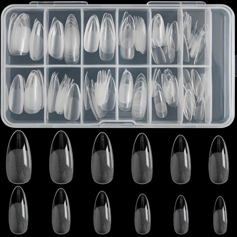120pcs Oval Nail Tips Matte Finish DIY Salon Use