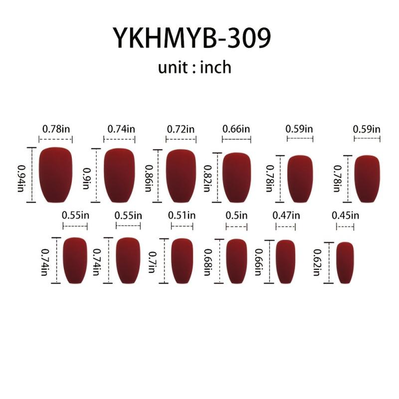 Ombre French Press Nails Medium Gradient Glossy Acrylic False Nails