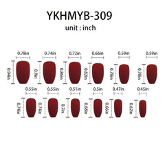 Ombre French Press Nails Medium Gradient Glossy Acrylic False Nails