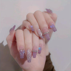 Heart Shaped Blush Press On Nails for Women