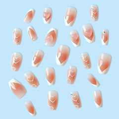 Heart Shaped Blush Press On Nails for Women