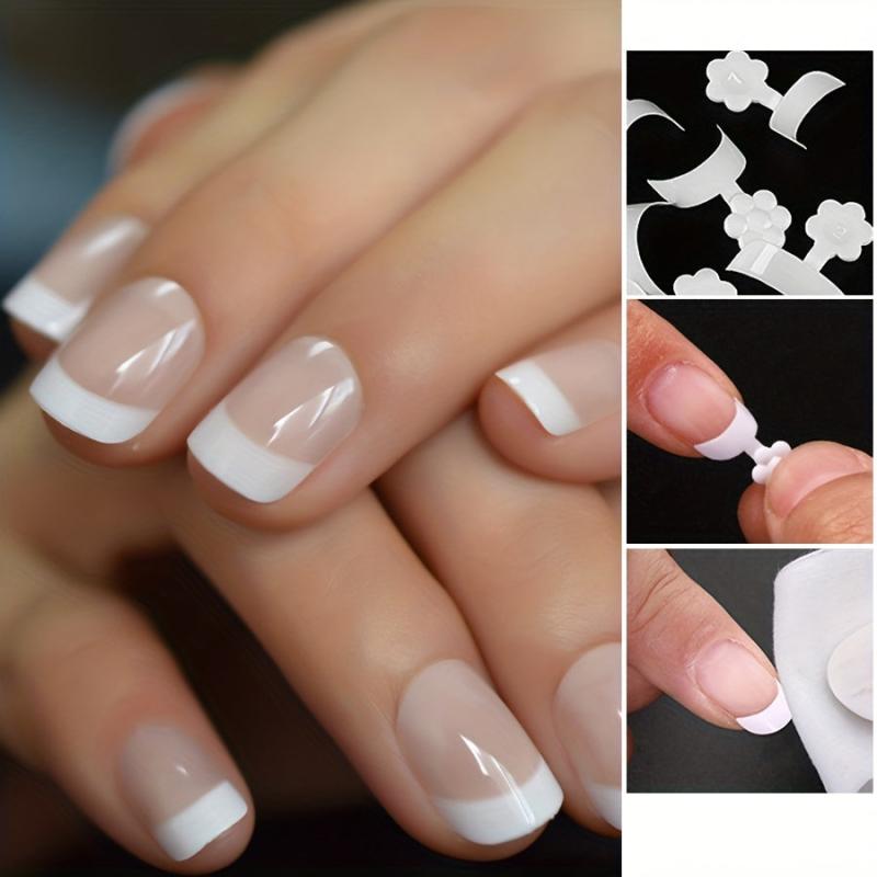 100 Pcs French Nail Tips Full Coverage Short Square Press On Acrylic Nails