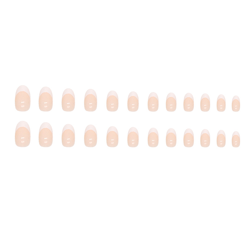 Glossy Pink Press On Nails Reusable French False Nails for Women