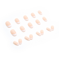 Glossy Pink Press On Nails Reusable French False Nails for Women