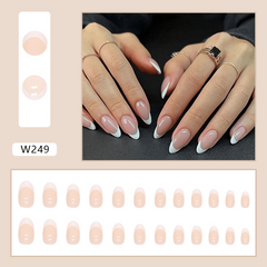 Glossy Pink Press On Nails Reusable French False Nails for Women
