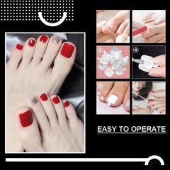 120 pcs Full Cover Clear Acrylic Toenail Tips with Box