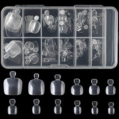 120 pcs Full Cover Clear Acrylic Toenail Tips with Box