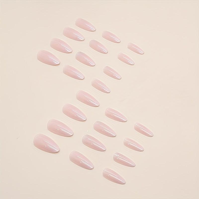 24pcs Gradient Glitter Press On Nails for Women Glossy False Nails