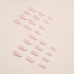 24pcs Gradient Glitter Press On Nails for Women Glossy False Nails