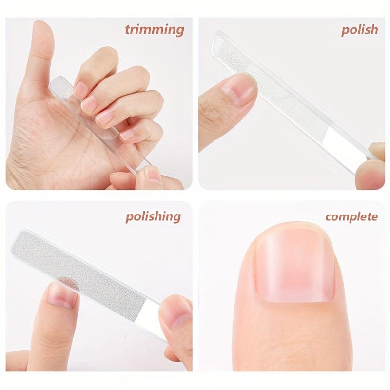 8 Pcs Nano Glass Nail Polishing File Set for Salon & Home Use